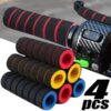 4pcs/Set Universal Grip Comfort Foam Handle Bar Motorcycle, Bicycle | motorcycle handle foam grip Anti-slip surface make more safety Soft and comfortable handle bar grip Fit bike straight grips fr Material: Sponge Quantity:  4 Pcs sets